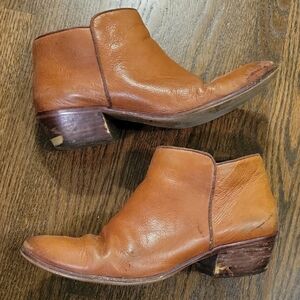Women's Tan Leather Ankle Boots